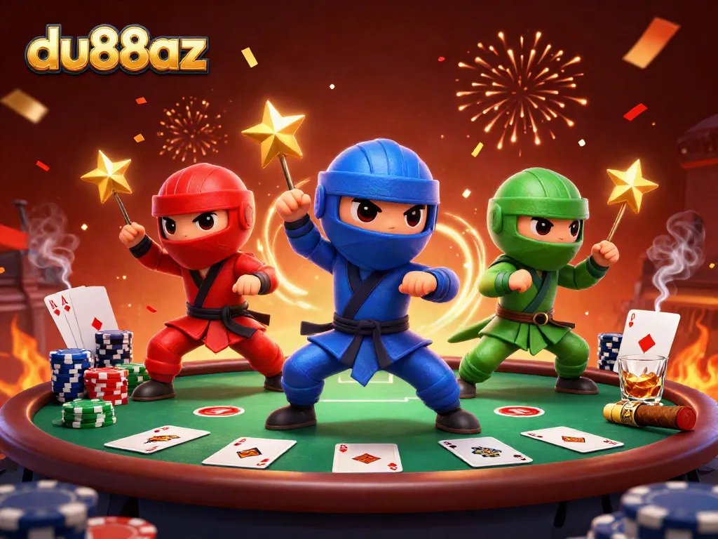 Experience thrilling gameplay with the ninja chameleons at du88az on a vibrant poker rooftop.