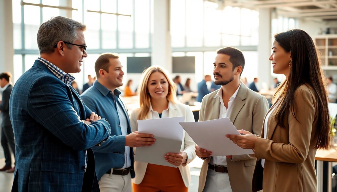 Headhunter Ingenieure im Gespräch mit Kandidaten in einem modernen Büro, professionelles Bild.