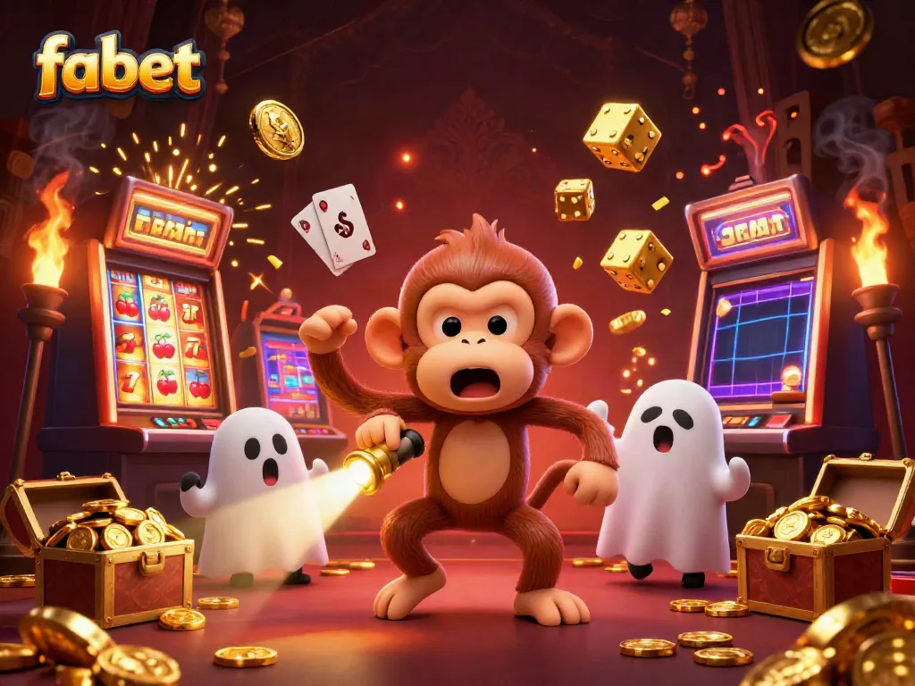 Experience fabet with an enchanting scene capturing a mischievous monkey juggling golden casino items in a vibrant atmosphere.