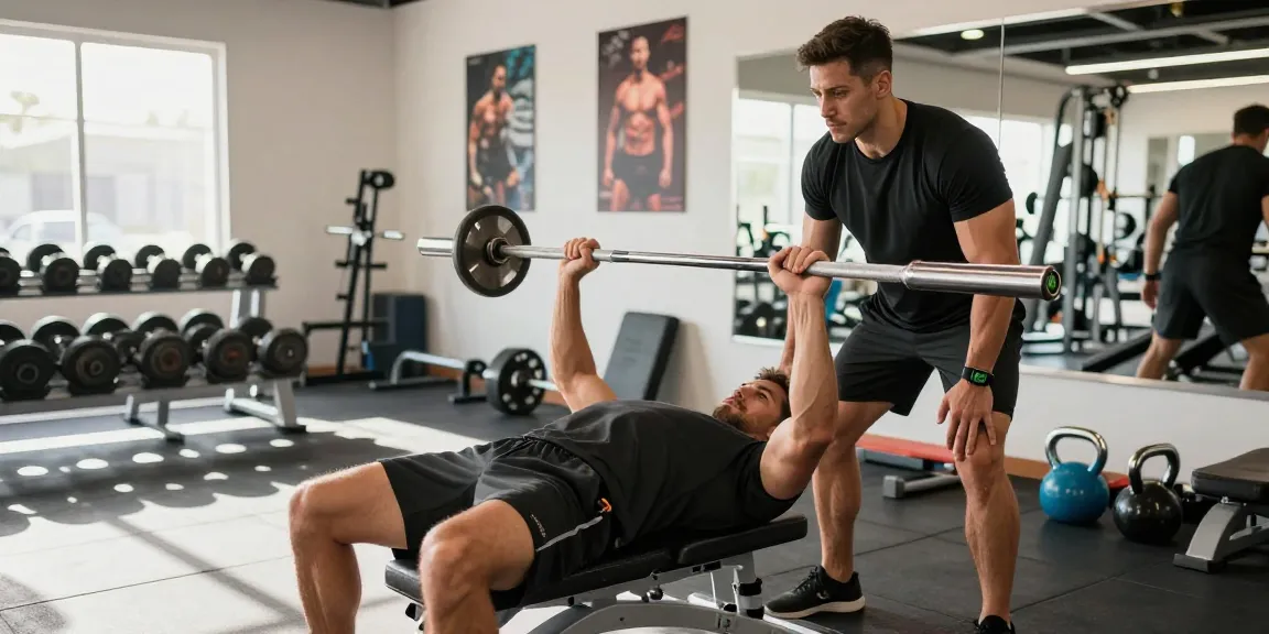Anabolika Shop showcasing a bodybuilder bench pressing weights in a vibrant gym atmosphere, highlighting dedication to muscle gain.