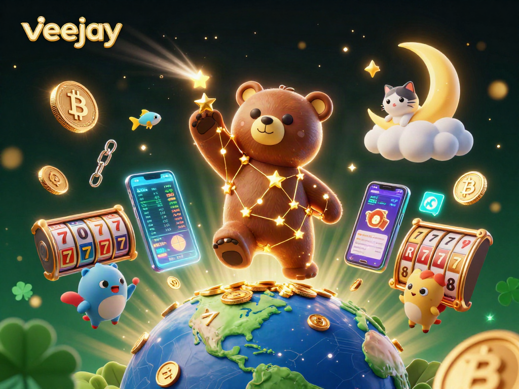 Spielen Sie bei Veejay um die Chance, einen Jackpot mit glücklichen Sternen zu gewinnen!