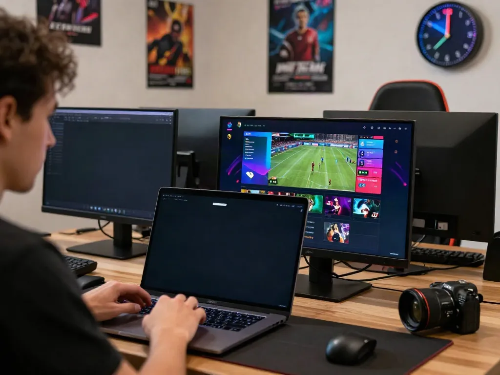Engaged user at Man88 online betting platform showcasing diverse sports events and user-friendly interface.