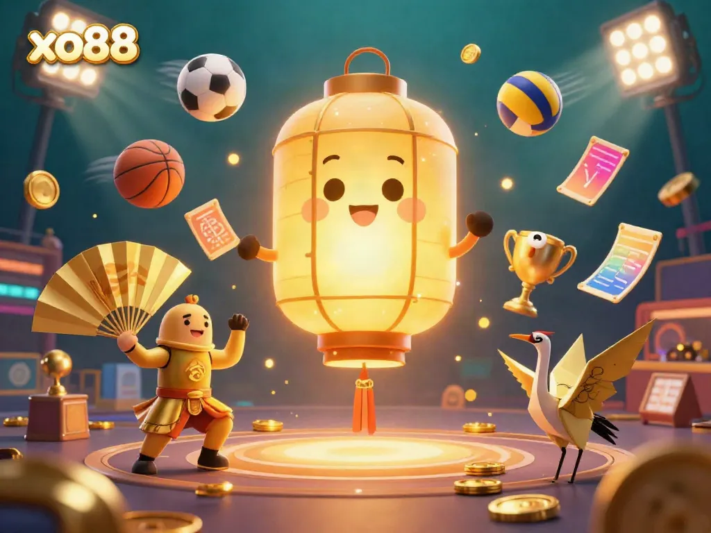Engage in thrilling gameplay at xo88, where a giant golden lantern spirit leads the vibrant casino experience.