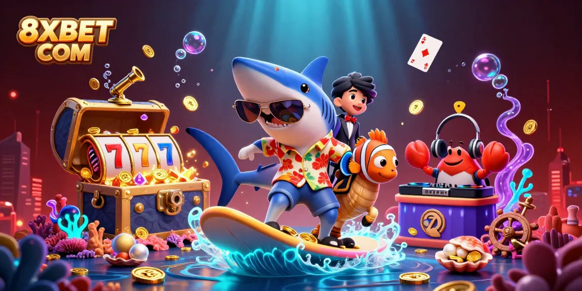 Experience thrilling gaming excitement with 8XBET COM in a vibrant underwater world featuring slots.