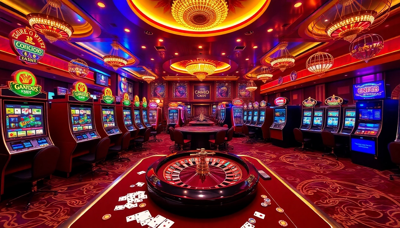 Experience the excitement at Trang chủ U888 with vibrant casino games and luxury decor.