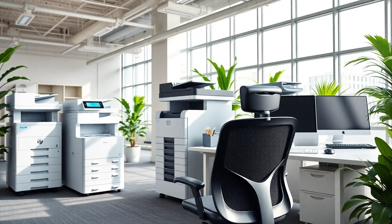 Optimale Büro Technologie Magdeburg mit modernen Geräten in einem stilvollen Büro.