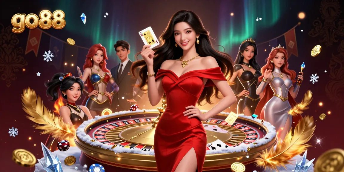 Play and win big with go 88 at a glamorous casino filled with golden chips and exciting roulette action.