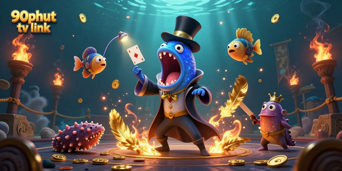 Experience the excitement of 90phut tv link: bioluminescent eel performing card tricks amid mesmerizing casino elements.